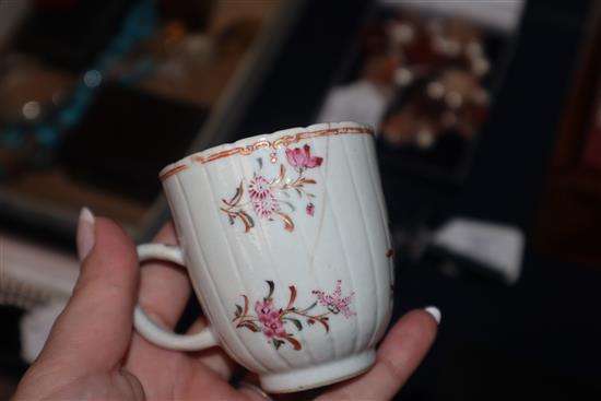 An 18th century famille rose tea bowl and saucer and other 18th/19th century Chinese famille rose tea bowls etc